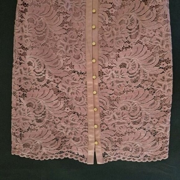 Keepsake The Label Blush Star Crossed Off Shoulder Lace Midi Mauve Dress - Picture 13 of 13